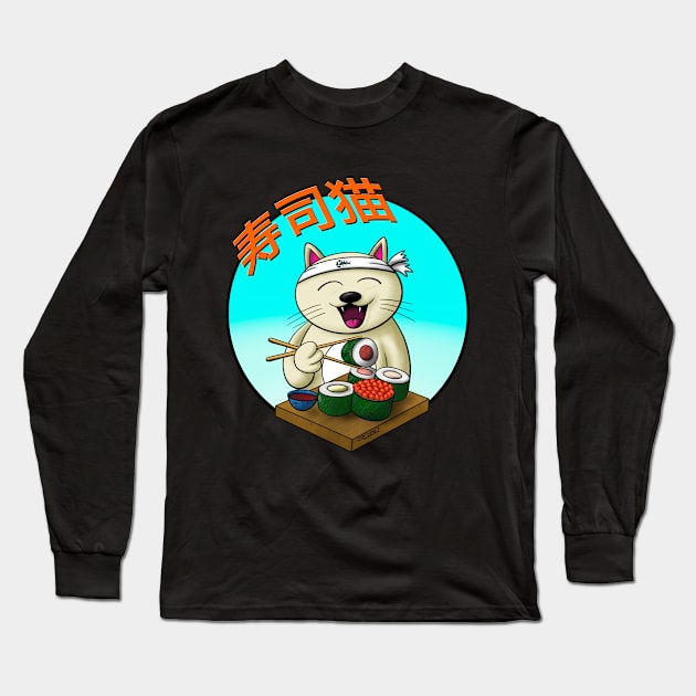 Sushi Cat Long Sleeve T-Shirt by JAC3D